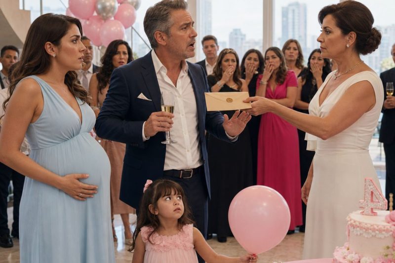 Meu marido anunciou no aniversário da nossa filha que ia embora com minha meia-irmã grávida e sussurrou: “não faça escândalo.” eu só peguei o envelope da bolsa, porque ele ainda não sabia o que o juiz tinha acabado de assinar.