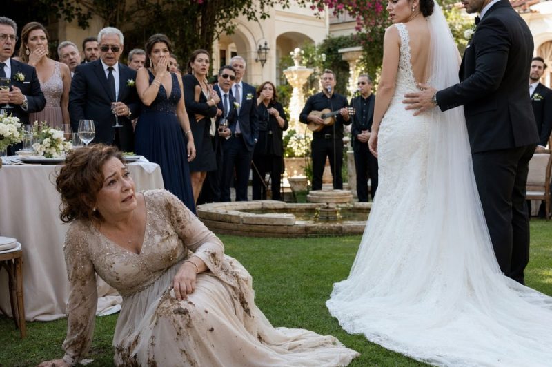 Minha nora empurrou minha esposa de 61 anos na lama e disse “hoje não é o seu dia”; eu peguei o microfone sem gritar, e a festa inteira descobriu que ela tinha ido longe demais