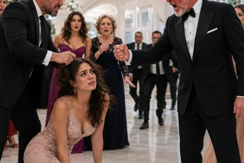 Minha sogra me humilhou diante dos empresários, meu marido me puxou pelos cabelos para defender a amante e cuspiu: “Aprenda seu lugar”; depois de 3 anos calada, esperei o homem da bengala de prata entrar.