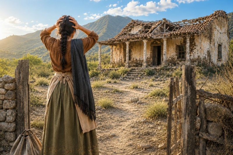 Viúva, sem dinheiro e chamada de louca, ela recusou vender o sítio seco: “essa terra ainda respira.” Meses depois, o que estava escondido sob a casa derrubada calou o povo inteiro.