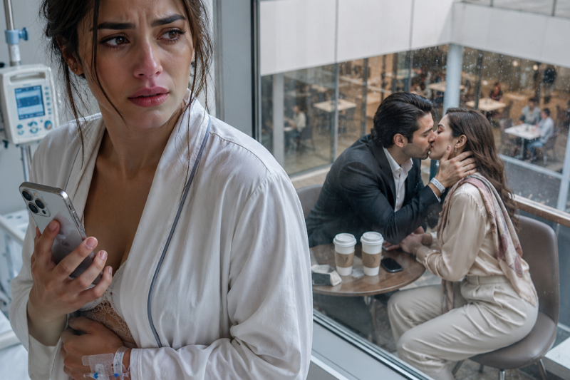 Meu marido achou que eu estava dormindo após a cirurgia, mas eu o vi beijando minha irmã pela janela do hospital… tirei 4 fotos e descobri que a traição era só o começo.