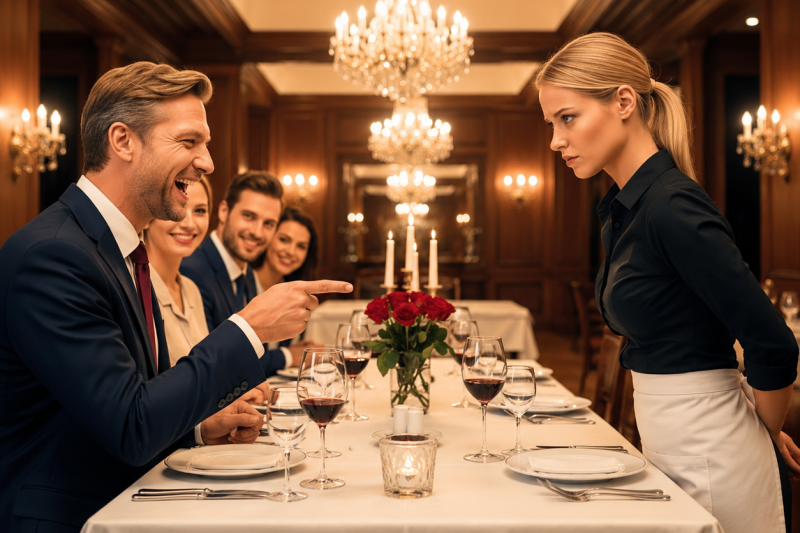 Um bilionário me humilhou no restaurante e riu: “eu pago 1.000 dólares se você falar inglês”, mas quando meu irmão entrou chorando, a verdade da família dele explodiu diante de todos.
