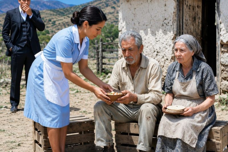 “Você roubou comida da minha casa?” — acusou o patrão a empregada diante da noiva; mas aquela sacola levada pela estrada de terra escondia uma verdade capaz de humilhar o homem mais rico da região.