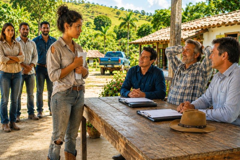 Ela chegou à entrevista no rancho com a roupa rasgada e todos riram… mas quando ela revelou o motivo, o dono abaixou a cabeça de vergonha.