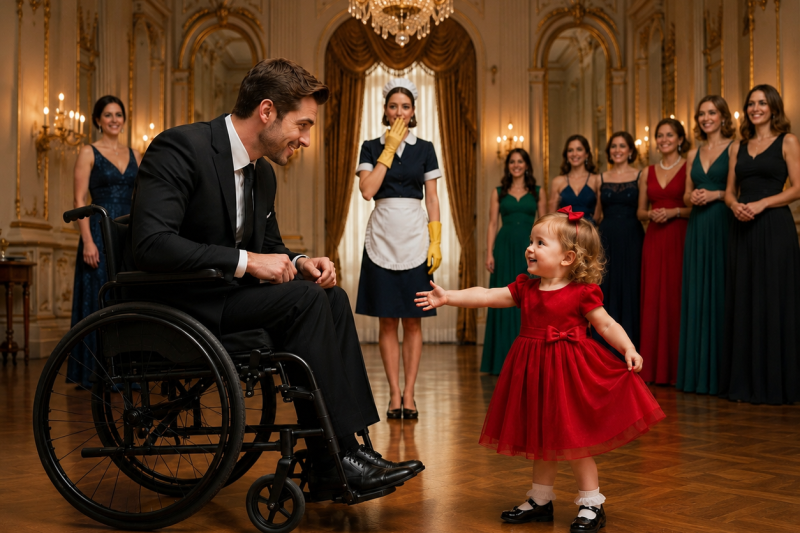 Um Milionário Paralítico Foi Rejeitado… Até que a Filha da Faxineira o Chamou para Dançar.