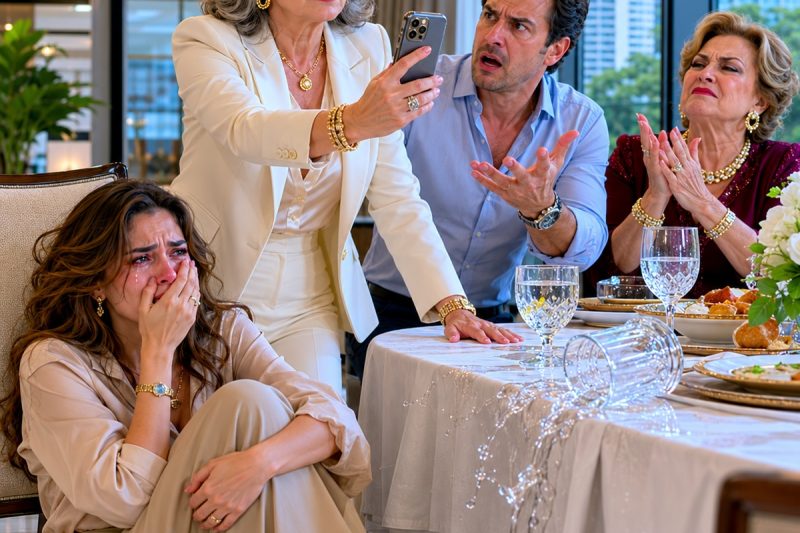 No jantar de família, ela derramou uma única gota de água e o marido a jogou no chão diante da própria mãe, que ainda aplaudiu: “é assim que uma esposa aprende”; só que ninguém imaginava que a mãe da vítima era uma advogada aposentada pronta para transformar aquela humilhação em prova contra todos
