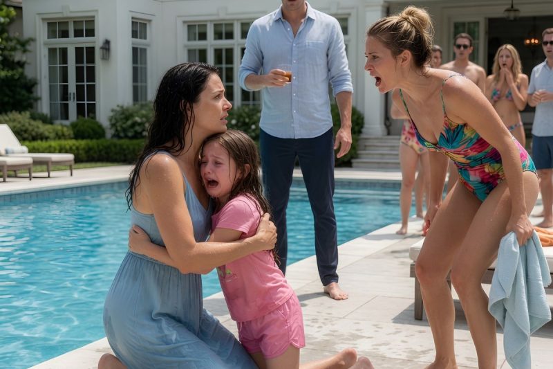 Eu estava grávida de 8 meses quando pulei em uma piscina para salvar uma menina que estava se afogando. Meu marido estava a poucos passos de distância… e não mexeu um dedo. Quando finalmente consegui tirá-la da água, eu esperava gritos de alívio, lágrimas, talvez gratidão. Mas uma mulher furiosa correu até mim e gritou: “Não se atreva a tocar na minha filha!” Depois olhou para o meu marido e disse as palavras que destruíram a minha vida: “Você quase fez a nossa filha morrer por nos obrigar a vir a este clube privado ridículo!” Nossa filha. Essas 2 palavras me atingiram com mais força do que a água gelada.