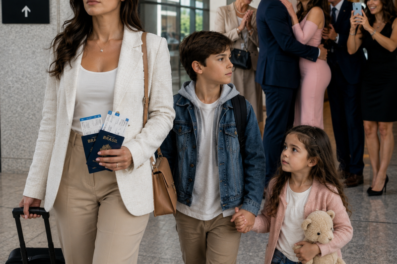 A mãe saiu do divórcio com 2 filhos e passagens só de ida, enquanto o ex celebrava a amante grávida — até o ultrassom revelar uma mentira que destruiu a família rica.