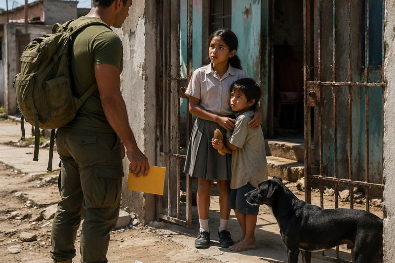 Voltou da missão sonhando em abraçar os filhos, mas encontrou a casa vazia, um cachorro faminto protegendo as crianças e um envelope do banco dizendo: “Sua dívida está em cobrança.” Só então percebeu que a traição vinha de dentro de casa.