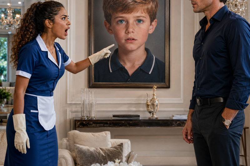 “CHEFE, ESSE MENINO VIVEU COMIGO NO ORFANATO!”, GRITOU A EMPREGADA AO VER O RETRATO NA MANSÃO.