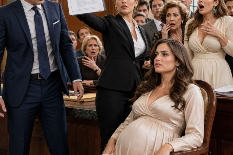 Meu marido bilionário zombou da minha gravidez de 8 meses em plena audiência de divórcio. “Você vai sair sem nada”, disse ele, enquanto a amante ria usando os brincos da minha avó. Eu não chorei. Apenas olhei para minha advogada… e a cláusula 18 que ele assinou sem ler transformou seu sorriso em terror.
