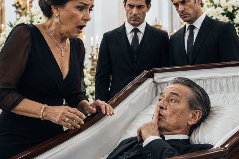 Dona Célia achou que tinha perdido o marido para sempre, até ouvir uma batida fraca dentro do caixão e a voz dele implorar: “Abra devagar”; naquela noite, ela fingiu obedecer aos filhos, escondeu a prova do café envenenado e descobriu por que eles tinham tanta pressa em cremá-lo.