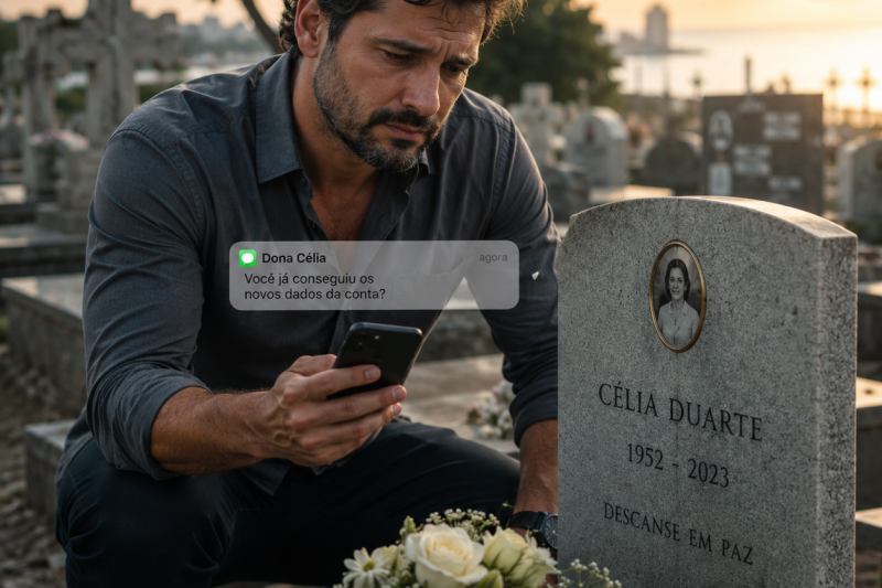 O viúvo enviou R$300 por 5 anos para a sogra… até descobrir no cemitério que ela morreu havia 3 anos, e uma mensagem chegou do número dela