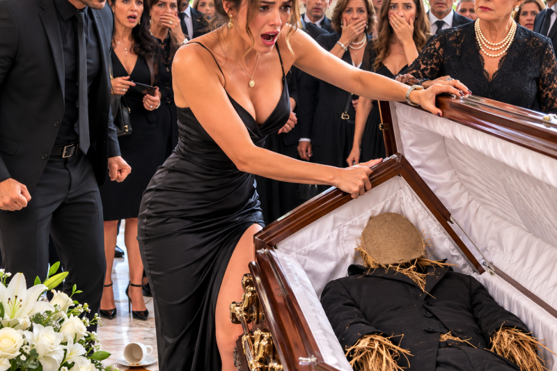 Ela foi humilhada como “viúva interesseira” diante de mais de 80 convidados, mas quando abriu o caixão e encontrou um boneco no lugar do morto, o funeral virou escândalo e uma pergunta destruiu a família: quem estava usando o rosto do herdeiro desaparecido?