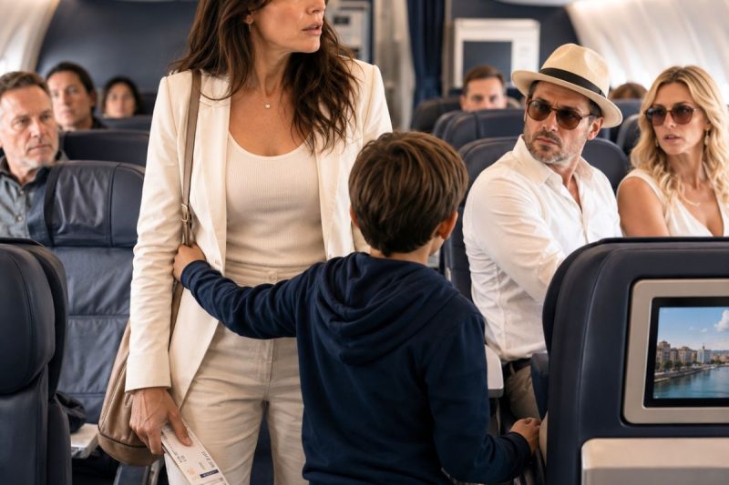 Durante 3 anos, acreditei que era uma viúva criando meu filho sozinha. Então, meu menino de 9 anos apontou para um desconhecido em pleno avião e sussurrou 4 palavras que congelaram meu sangue:

“Mamãe, aquele é o papai.”