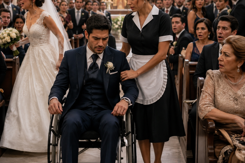 Todos esperavam vê-lo humilhado no altar… até a empregada fazer a igreja inteira se calar.