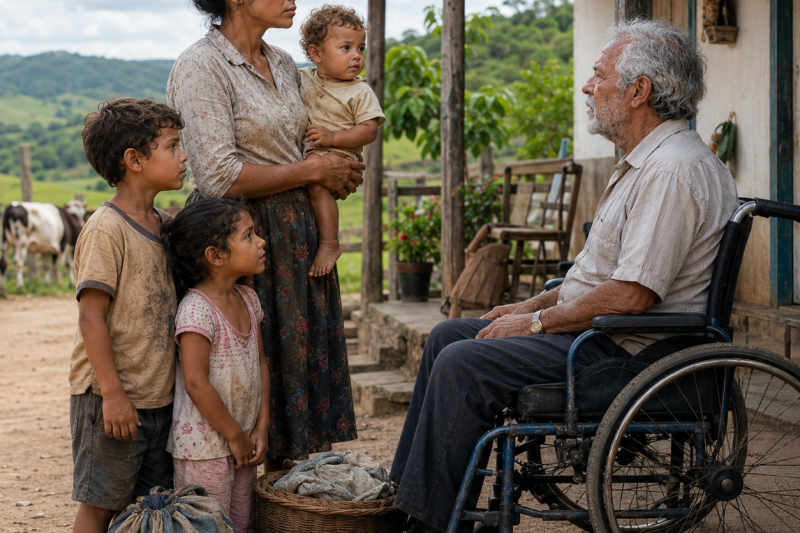 “Meus filhos não têm avô… e o senhor está sozinho”, disse a viúva; mas quando ele abriu o portão, a família dele entrou em guerra.