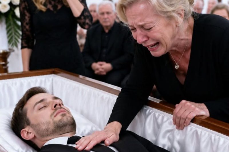 Uma mãe chegou atrasada ao funeral de seu único filho e gritou: “Não o enterrem antes que eu o veja!”… mas, quando exigiu que abrissem o caixão, a reação da esposa dele deixou todos paralisados.