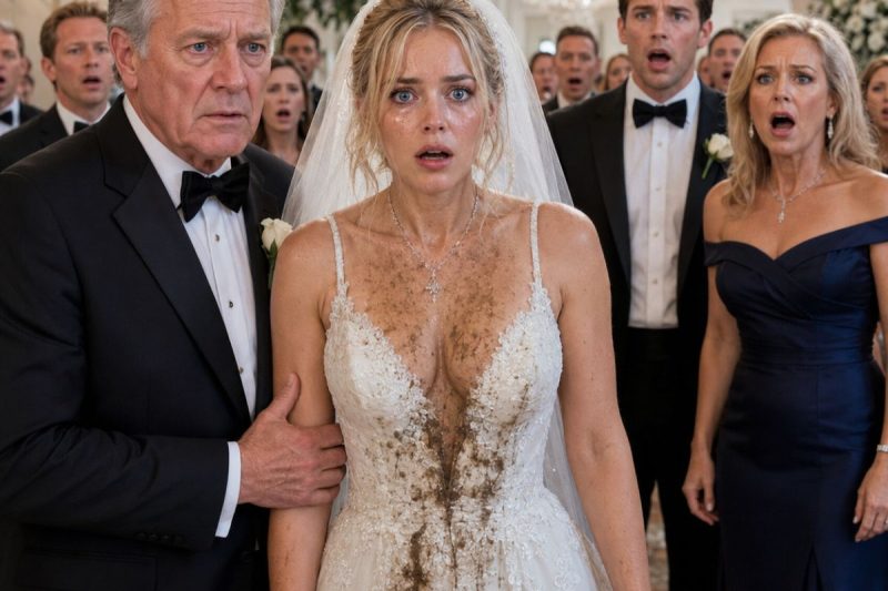Minha sogra derramou algo asqueroso sobre meu vestido de noiva e deixou um bilhete: “Aprenda o seu lugar.” Diante de 200 convidados, eu o vesti mesmo assim, peguei meu pai pelo braço e caminhei até o altar sem derramar uma única lágrima. Depois sorri para o noivo e sussurrei: “Sua mãe se esqueceu de uma coisa: eu sei o segredo que vai destruir vocês 2.”