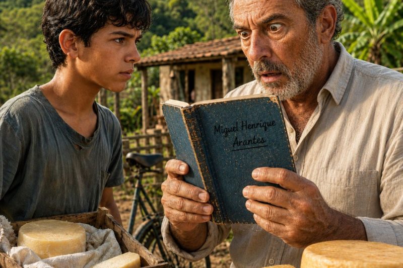 Chamaram o menino do queijo de “sem família” na porteira da fazenda… mas o patrão viu o caderno dele, leu o SOBRENOME e mandou fechar todos os portões.