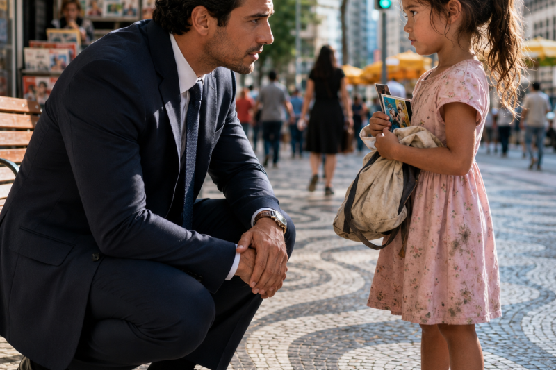 A menina de 5 anos contou ao bilionário que dormia sob um viaduto, mas quando ele viu a foto na mochila, entendeu a verdade que sua ambição escondeu por 6 anos