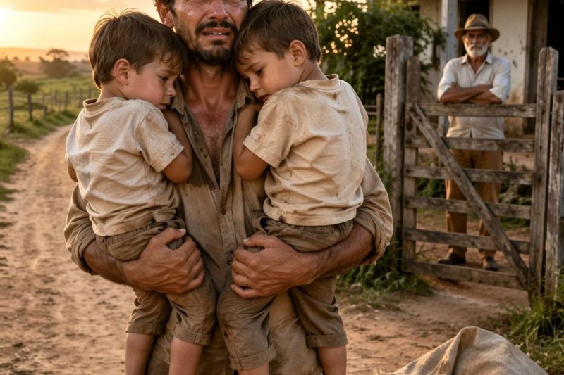 Com 2 filhos famintos nos braços, o peão pediu socorro ao céu… então uma mulher morta revelou em sonho o caminho da fazenda que mudaria tudo