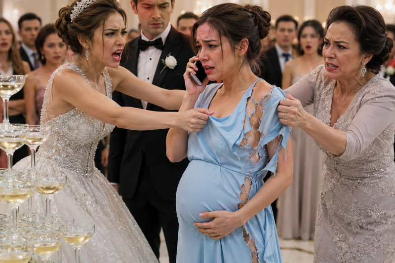 Minha cunhada sempre me chamou de “morta de fome” e “parasita inútil”. No casamento dela, me acusou de roubar um anel de 1 milhão de dólares e rasgou meu vestido diante de 200 convidados… até eu ligar para meu pai e sussurrar: “Destrua eles.”