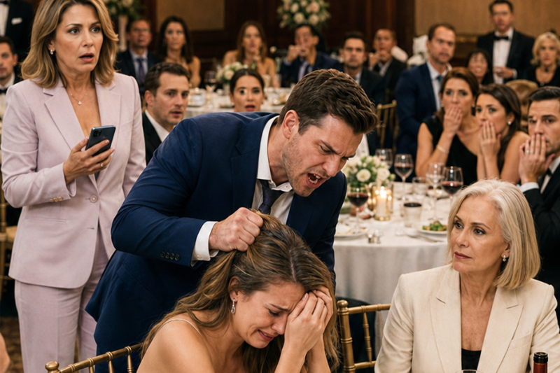Quando o genro arrastou sua esposa pelo cabelo diante de todos, a mãe dela ficou em silêncio… até colocar na mesa a gravação que destruiu a família inteira.