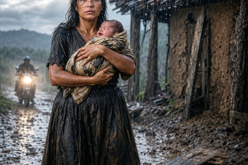 Jogada na lama com o filho recém-nascido nos braços, a viúva achou uma caixa enterrada no barracão — e o que havia dentro transformou sua vergonha na queda de uma família inteira.
