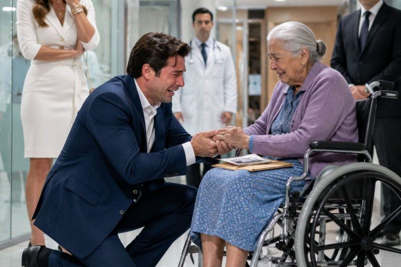 “Ela só está atrapalhando” — ele empurrou uma senhora diante de todos, mas o envelope de DNA mostrou que aquela mulher esquecida era a mãe que passou a vida inteira tentando encontrá-lo.