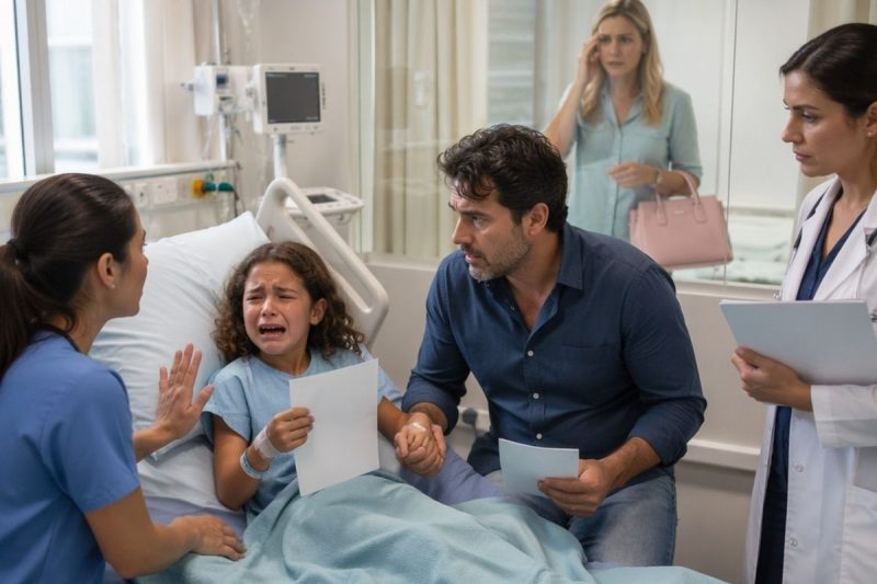“Papai… por favor, não deixe minha madrasta entrar”, sussurrou minha filha de 8 anos da cama do hospital — e, quando ela me contou o que vinha acontecendo em casa, percebi que a mulher que eu chamava de esposa havia transformado nossa casa em uma prisão.