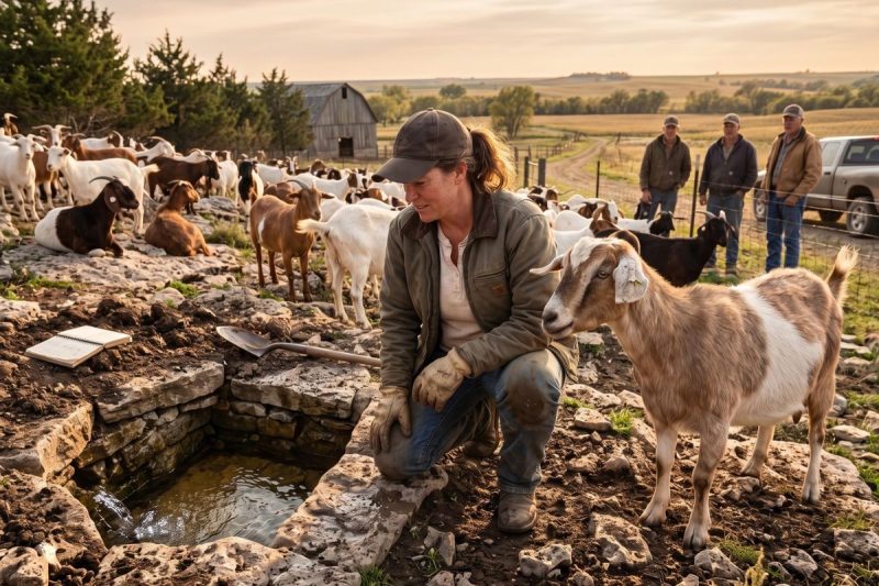 Sua família zombou dela quando gastou os últimos pesos do rancho em 200 cabras magras… até que elas encontraram a água que salvou o rancho.