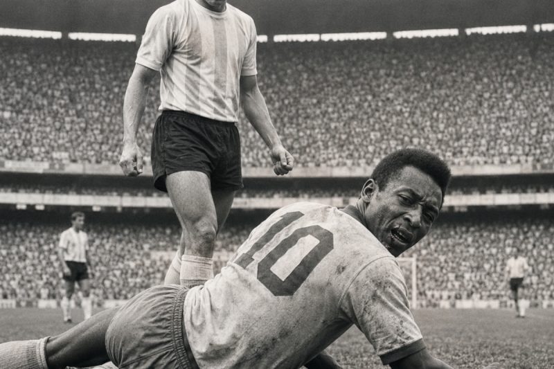 Zagueiro CUSPIU em Pelé no Gramado — Minutos Depois O Rei Deu Uma Aula de Futebol e Respeito esse