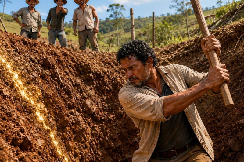 Todos diziam que ele tinha comprado um pedaço de chão inútil e cavava buraco em pedra por vergonha da pobreza… só que ninguém imaginava que, debaixo daquela terra amaldiçoada, existia o segredo que faria os mesmos vizinhos venderem tudo para ele.