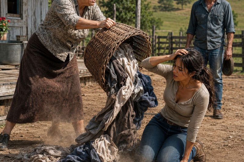 Ao descobrir que sua mãe havia roubado a herança de sua esposa, o filho do fazendeiro a expulsou da fazenda.