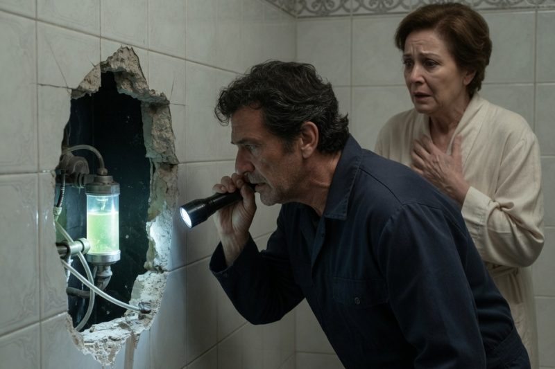 Uma mãe começou a sentir tonturas e cansaço, todos disseram que era idade… até que um encanador abriu a parede do banheiro e sussurrou: “Saia daqui antes que seu filho volte.”