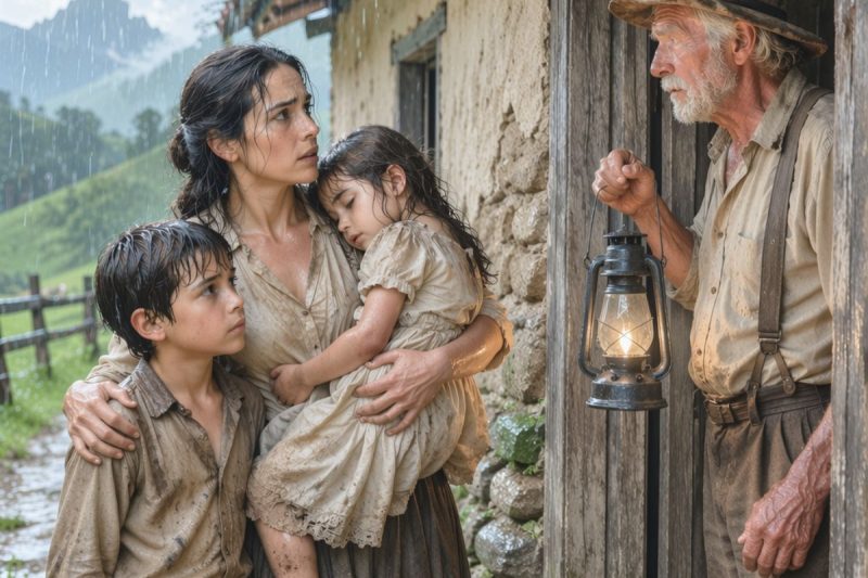 O velho escolheu uma casa abandonada para passar seus últimos dias sozinho, até encontrar uma mãe encharcada com dois filhos na cozinha… e quando mandou que fossem embora, o menino fez uma coisa que partiu seu coração