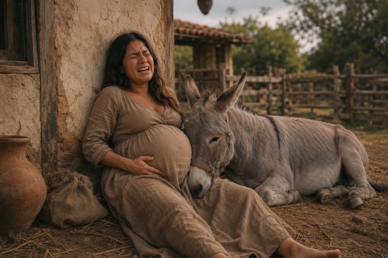 Grávida e abandonada, ela se refugiou em um rancho com uma jumenta… e teve que…