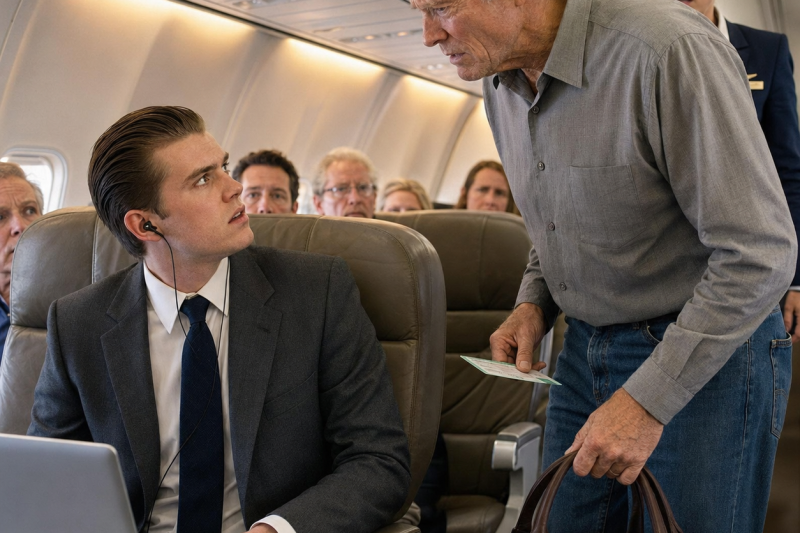 Passageiro arrogante toma o lugar de Clint Eastwood… Não sabia com quem estava se metendo
