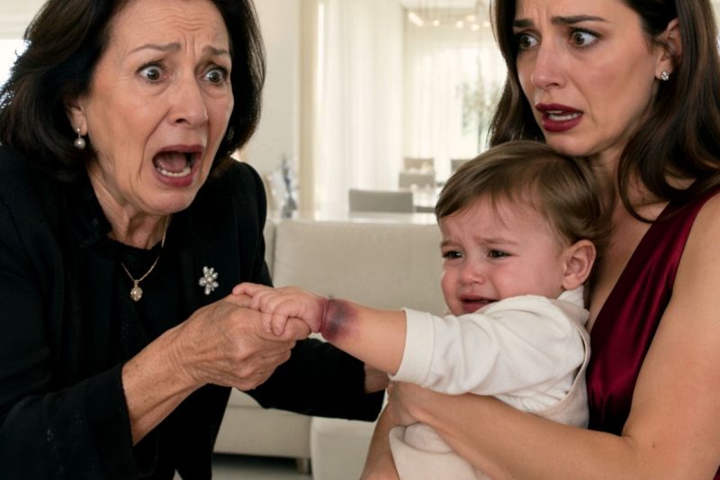 O bebê dormia demais e todos diziam que era normal… até a avó ver marcas no pulso e revelar o que o pai fazia quando a mãe saía
