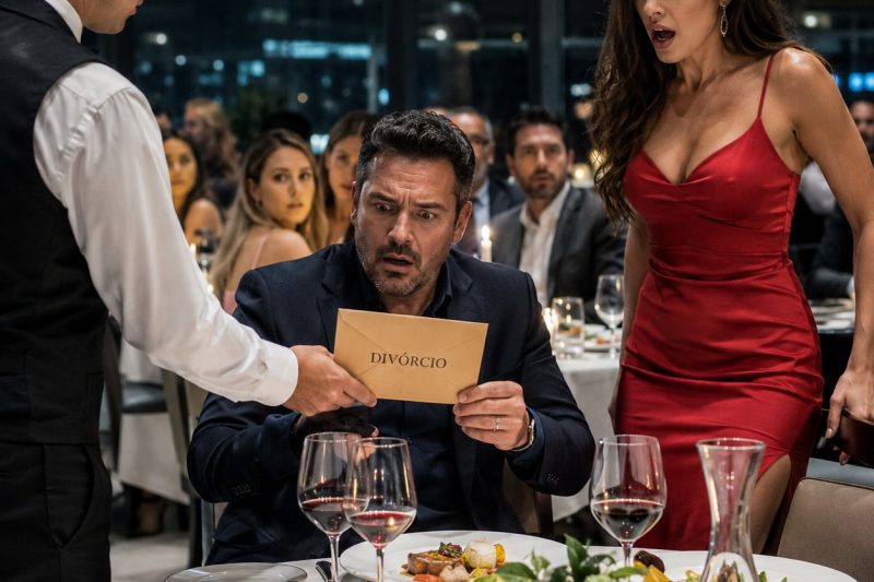 Enquanto jantava com a amante, o garçom entregou um envelope da esposa… e o que havia dentro deixou ele sem reação