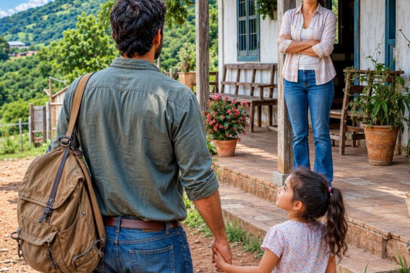 Ele chegou à fazenda com a filha pela mão, pedindo apenas trabalho… mas a fazendeira que nunca pôde ser mãe tomou uma decisão que calou toda a região.