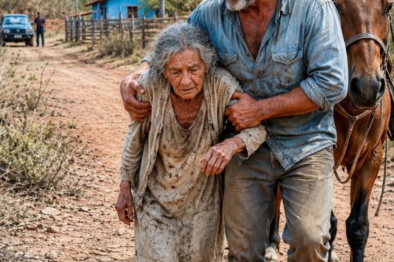 Ele encontrou uma idosa abandonada na estrada de terra… mas quando ela sussurrou o nome do genro, toda a fazenda descobriu uma crueldade imperdoável