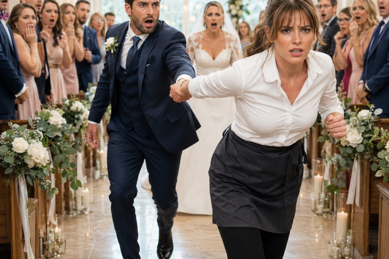 Uma camareira invadiu o casamento do milionário, agarrou seu pulso diante de todos e gritou que a noiva havia escondido a verdade sobre a esposa morta; ele a chamou de louca, mas 5 segundos depois ouviu uma gravação que destruiu o altar inteiro sem piedade
