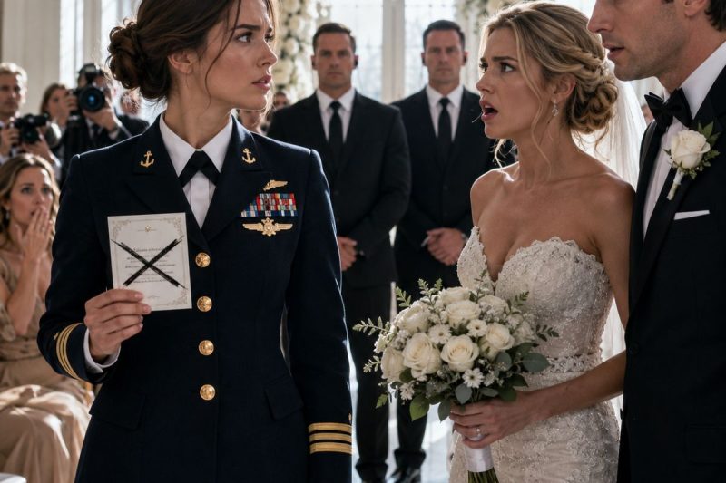 Minha irmã achava que meu uniforme da Marinha arruinaria a imagem perfeita do casamento dela com um herdeiro milionário. Então apagou meu nome da lista, sorriu para as câmeras e fingiu que eu nunca tinha existido. Mas 3 horas depois de entrar na capela daquela fazenda, 4 seguranças chegaram à minha porta… e o segredo que ela havia enterrado começou a desmoronar.