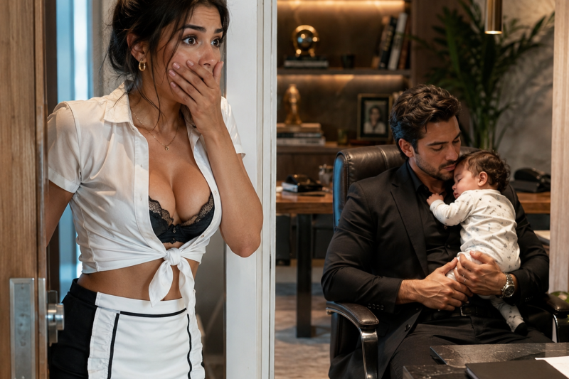 A garçonete escondeu o bebê de 6 meses na despensa do restaurante, mas o patrão milionário encontrou a criança dormindo em seu peito; quando todos gritaram “Ela quer dinheiro”, uma foto vazada revelou que o verdadeiro escândalo vinha da família dele.