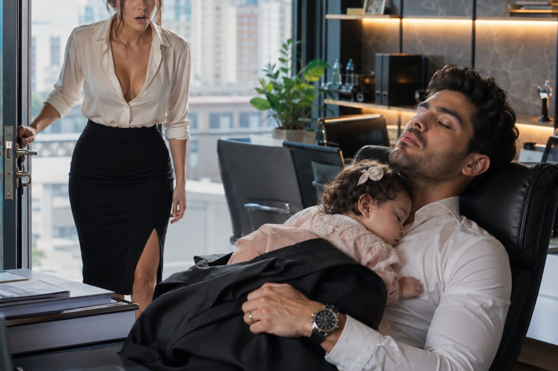 A funcionária levou a bebê escondida para o trabalho achando que seria demitida, mas encontrou o patrão frio dormindo com a menina no colo; quando ele ouviu o nome do pai dela, sussurrou: “Esse é meu irmão”, e a herança virou uma ameaça mortal dentro da própria família.