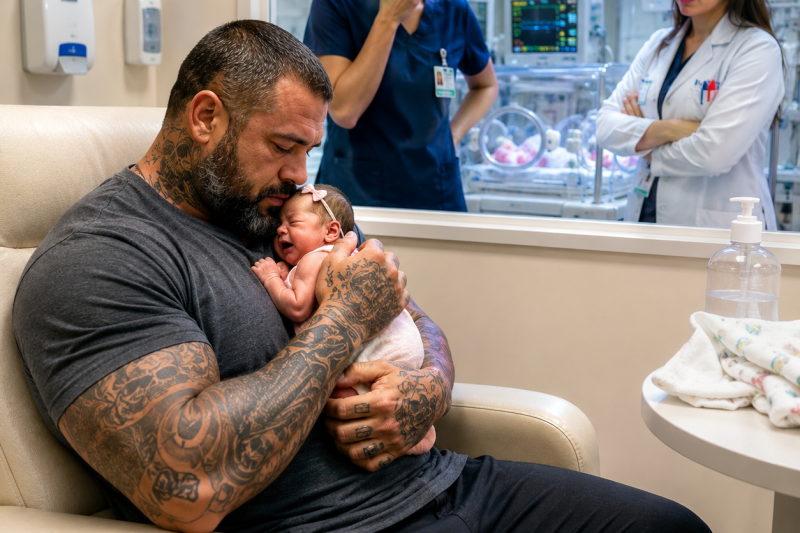 Um motociclista temido entrou na UTI neonatal para segurar uma bebê abandonada, mas quando a câmera revelou a tatuagem em seu pulso, enfermeiras descobriram que ele não estava ali por acaso — e que a mãe desaparecida escondia uma verdade muito mais cruel do que todos imaginavam.