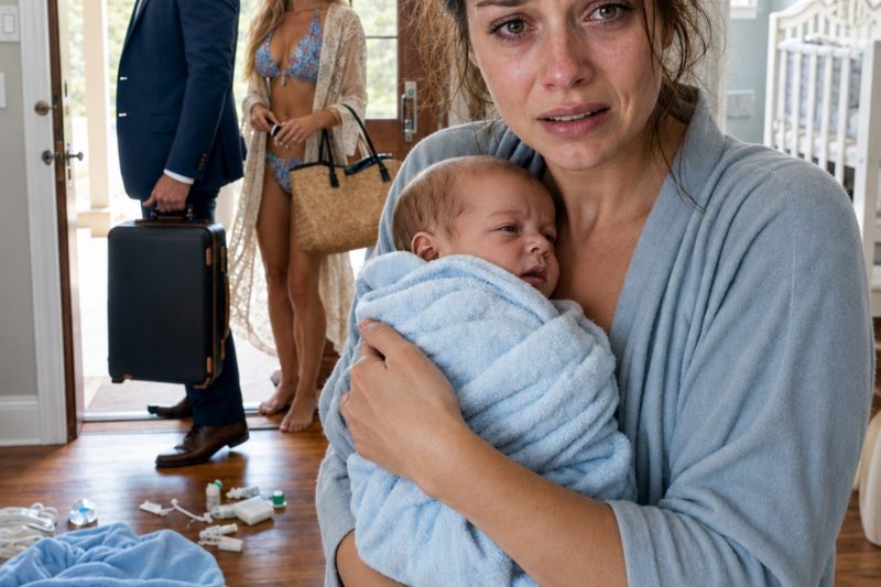 Meu marido abandonou a mim e ao nosso filho de 3 dias, tremendo de frio, para pegar um avião com a amante dele. Então meu marido viu o berço vazio. “Onde está meu filho?”, sussurrou, e seu sorriso morreu…