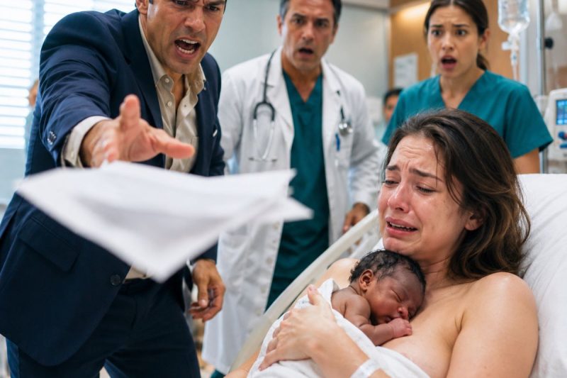 Meu marido rejeitou nossa filha na maternidade por causa da cor da pele dela e me fez assinar o divórcio… 3 semanas depois, a verdade destruiu tudo o que ele chamava de família.